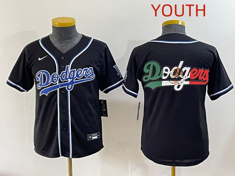 Youth 2025 Los Angeles Dodgers Blank Black Three generations Fashion Nike MLB Jersey style 9->youth mlb jersey->Youth Jersey